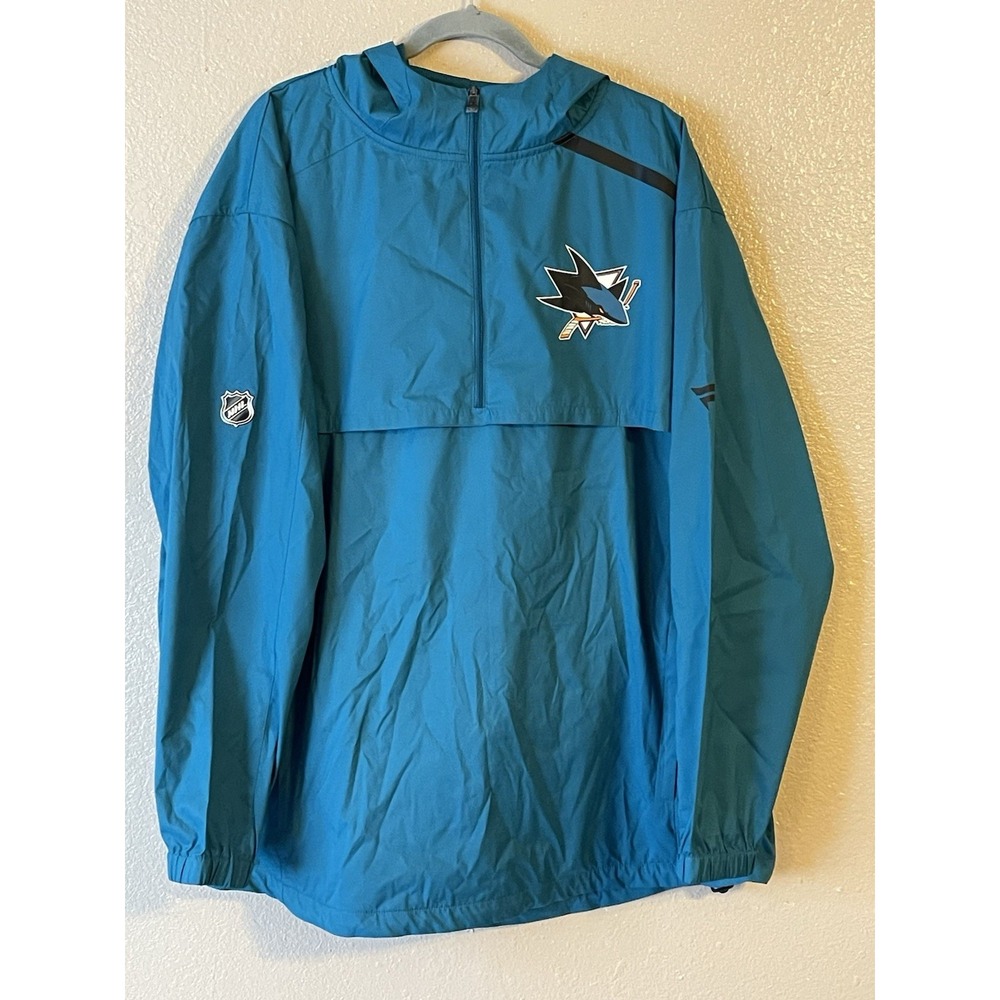 Men's 2XL NWOT San Jose Sharks Fanatics Authentic Pro Rinkside 1/4‎ Zip Jacket